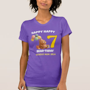 GLÜCKLICHER GEBURTSTAG 7. Geburtstag Mama Teddybär T-Shirt