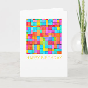 GLÜCKLICHER GEBURTSTAG Abstrakter Kunstgenuss Karte
