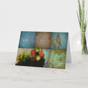 GLÜCKLICHER GEBURTSTAG - ALLGEMEIN - BLUME IN DEN  KARTE