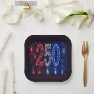 Glücklicher Geburtstag Amerika 250. Jubiläum Patri Pappteller