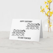 GLÜCKLICHER GEBURTSTAG **AN UNSEREN LEHRER** KARTE (Gelbe Blume)