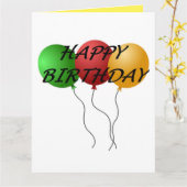 "GLÜCKLICHER GEBURTSTAG"-BALLOONS KARTE (Gelbe Blume)