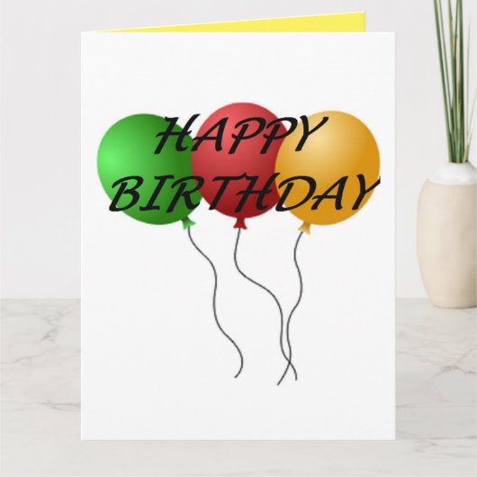 "GLÜCKLICHER GEBURTSTAG"-BALLOONS KARTE (Vorderseite)