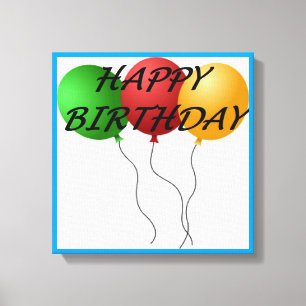 "GLÜCKLICHER GEBURTSTAG"-BALLOONS LEINWANDDRUCK