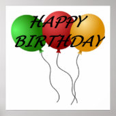 "GLÜCKLICHER GEBURTSTAG"-BALLOONS POSTER (Vorne)