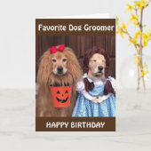 **GLÜCKLICHER GEBURTSTAG** BELIEBTER ***DOG GROOME KARTE (Gelbe Blume)