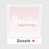 Glücklicher Geburtstag, benutzerdefinierbarer Name Aufkleber (Blatt)