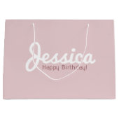 Glücklicher Geburtstag, benutzerdefinierbarer Name Große Geschenktüte (Vorderseite)