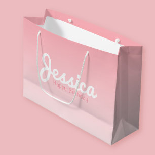 Glücklicher Geburtstag, benutzerdefinierbarer Name Große Geschenktüte