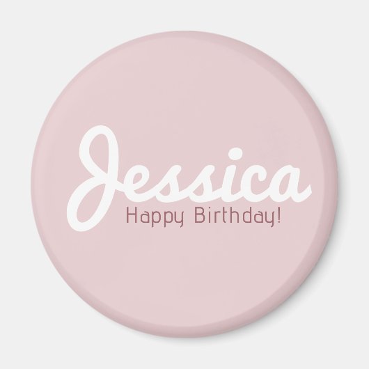 Glücklicher Geburtstag, benutzerdefinierbarer Name Magnet (Vorne)