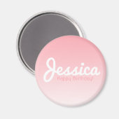 Glücklicher Geburtstag, benutzerdefinierbarer Name Magnet (Vorderseite/Rückseite)