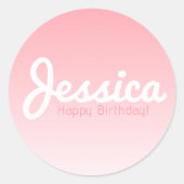 Glücklicher Geburtstag, benutzerdefinierbarer Name Runder Aufkleber (Vorderseite)