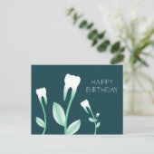GLÜCKLICHER GEBURTSTAG blühende Zähne Postkarte (Stehend Vorderseite)