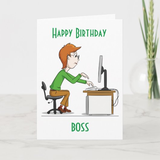 GLÜCKLICHER GEBURTSTAG ***BOSS*** KARTE (Vorderseite)