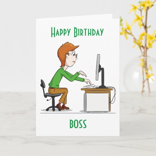 GLÜCKLICHER GEBURTSTAG ***BOSS*** KARTE (Gelbe Blume)