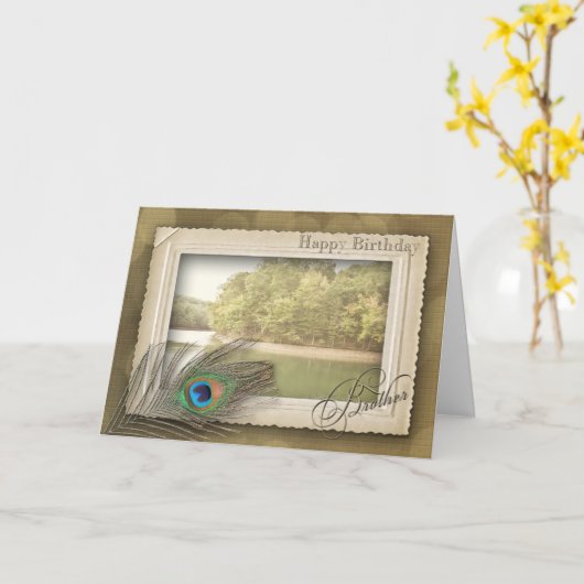 GLÜCKLICHER GEBURTSTAG - BRUDER - VINTAGER SEESZEN KARTE (Gelbe Blume)