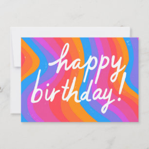 GLÜCKLICHER GEBURTSTAG Cool- & Fun Stripes CUSTOM Karte