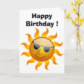 "GLÜCKLICHER GEBURTSTAG" COOLER GESICHT-SONNENSCHE KARTE (Gelbe Blume)