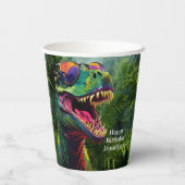 GLÜCKLICHER Geburtstag Dinosaur Pappbecher (Rückseite)
