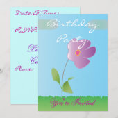 Glücklicher Geburtstag Einladung (Vorne/Hinten)