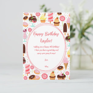 Glücklicher Geburtstag Eiscreme Mädchen Süßer Gebu