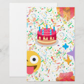 glücklicher Geburtstag Emoji Briefpapier (Vorne/Hinten)