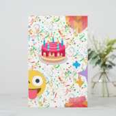 glücklicher Geburtstag Emoji Briefpapier (Stehend Vorderseite)