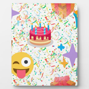 glücklicher Geburtstag Emoji Fotoplatte