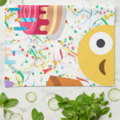 glücklicher Geburtstag Emoji Geschirrtuch (Gefaltet)