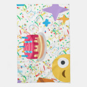 glücklicher Geburtstag Emoji Geschirrtuch (Vertikal)