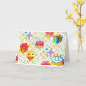 glücklicher Geburtstag Emoji Karte (Gelbe Blume)