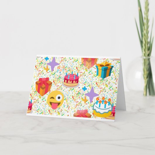 glücklicher Geburtstag Emoji Karte (Vorderseite)