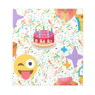 glücklicher Geburtstag Emoji Notizblock