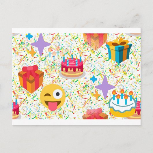 glücklicher Geburtstag Emoji Postkarte (Vorderseite)