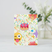 glücklicher Geburtstag Emoji Postkarte (Stehend Vorderseite)