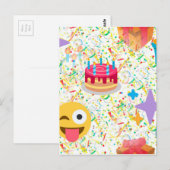 glücklicher Geburtstag Emoji Postkarte (Vorne/Hinten)