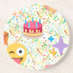 glücklicher Geburtstag Emoji Untersetzer