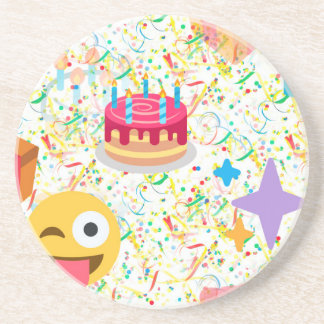 glücklicher Geburtstag Emoji Untersetzer