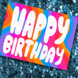 GLÜCKLICHER GEBURTSTAG farbenfrohe Blasen Briefe C Postkarte<br><div class="desc">Handgemachte Karte für Sie! Passen Sie mit Ihrem eigenen Text an oder ändern Sie die Farben. Karo meinen Shop für viel mehr Farben und Designs oder lass mir wissen,  wenn Sie etwas Sonderanfertigungen wollen!</div>