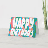 GLÜCKLICHER GEBURTSTAG farbenfrohe Bubble Letters  Karte (Vorderseite)