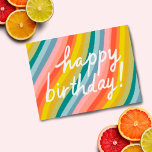 GLÜCKLICHER GEBURTSTAG Farbenfrohe Cool & Fun Rain Postkarte<br><div class="desc">Karo diese süße und farbenfrohe Kunst aus,  die von mir für dich handgemacht wurde! Sie können Ihren eigenen Text hinzufügen oder die Farben ändern. Besuchen Sie meinen Shop für mehr!</div>