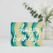 GLÜCKLICHER GEBURTSTAG Farbenfrohe Cool- & Fun Str Postkarte (Stehend Vorderseite)