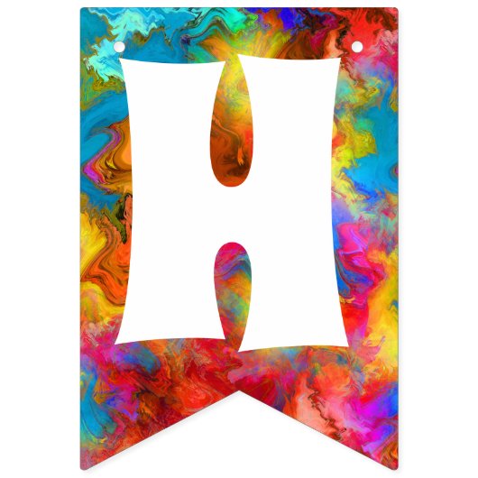 GLÜCKLICHER GEBURTSTAG FARBIGER RAINBOW PERSONALIS WIMPELKETTE (Zweite Fahne)