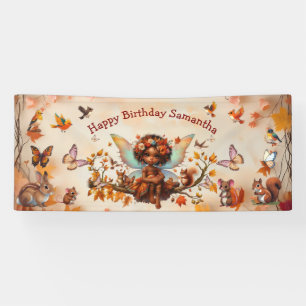 Glücklicher Geburtstag Feen Verzauberter Wald Banner