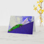 GLÜCKLICHER GEBURTSTAG FÜR IHN mit Sportwagen Karte (Gelbe Blume)