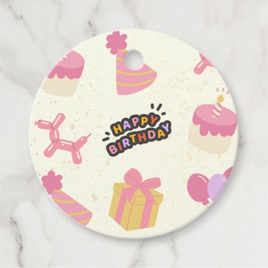 glücklicher Geburtstag Geschenkanhänger (Vorderseite)