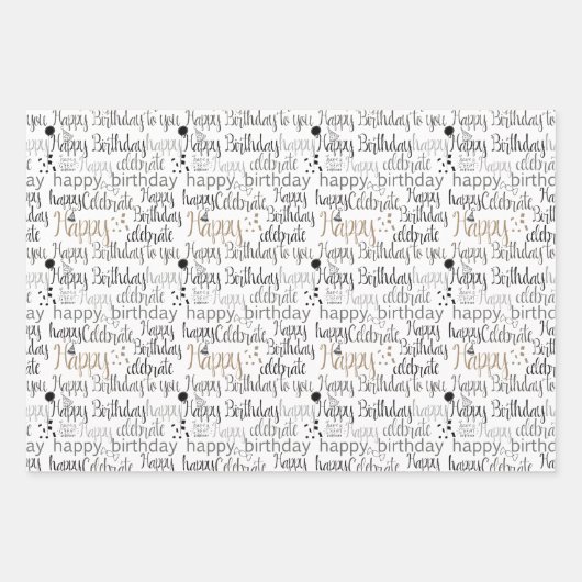 Glücklicher Geburtstag Geschenkpapier Set (Vorderseite 2)