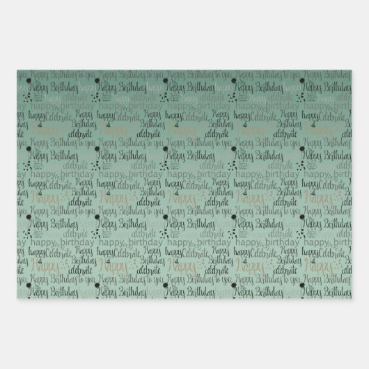 Glücklicher Geburtstag Geschenkpapier Set (Vorderseite)