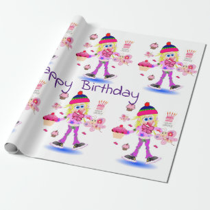 Glücklicher Geburtstag Geschenkpapier Verrücktes M