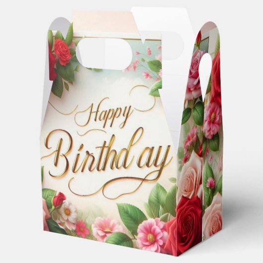 glücklicher Geburtstag Geschenkschachtel (Geöffnet)